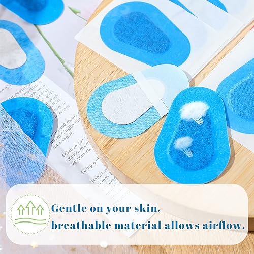 Miniatura 4 de 80 parches adhesivos para los ojos, almohadillas desechables para adultos, vendajes adhesivos sin látex (3 x 2 pulgadas, azul)