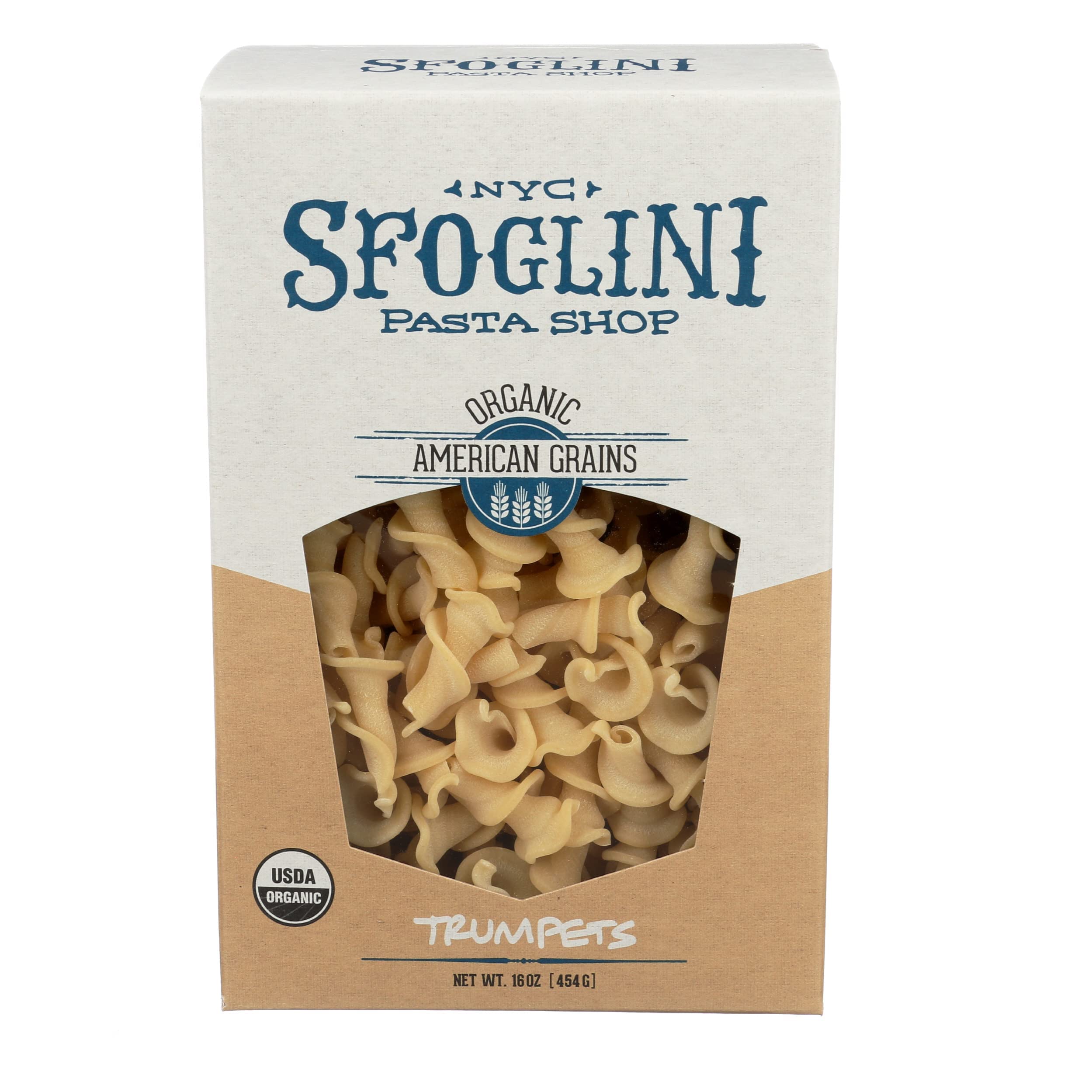 Sfoglini -Organic Durum Semolina Trumpets-Made with Traditional Techniques & Wholesome Organic Grain-Holds Tight to Sauce-16oz Boxes
