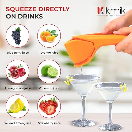 Miniatura 2 de Exprimidor de limón - 2 exprimidores de frutas manual plegables Citrusease jugo sin esfuerzo con diseño ergonómico que ahorra espacio, apriete a