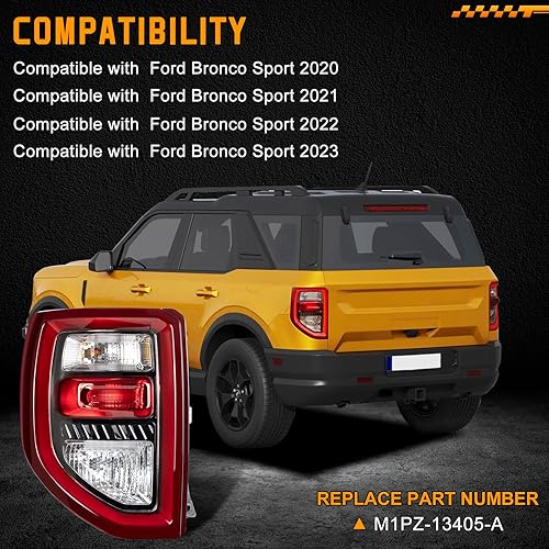 Miniatura 2 de Conjunto de luz trasera, lámpara trasera de freno para Ford Bronco Sport 2020 2021 2022 2023, OE estilo de fábrica LEDhalógena con lámparas traseras