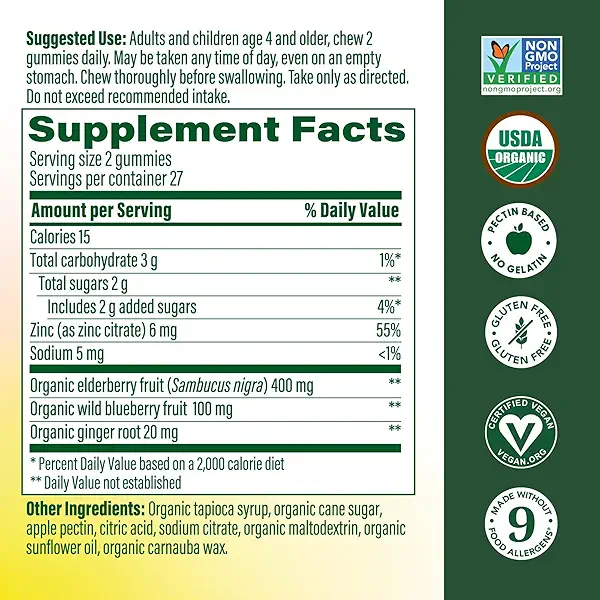 Megafood Organic Elderberry Immune Support Gummies, 54 CT 3
