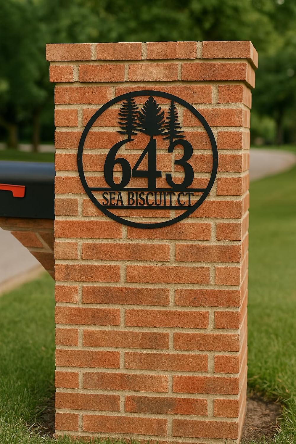 Personalized Pine Tree Address Sign by Sea Biscuit Metal Designs