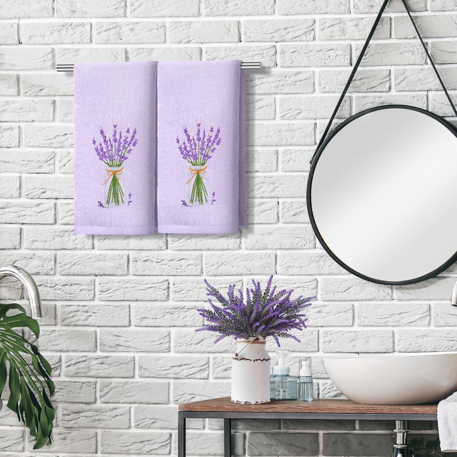 Amazon.com: SmoothNovelty 2 Pcs Lavender Hand Towels Purple