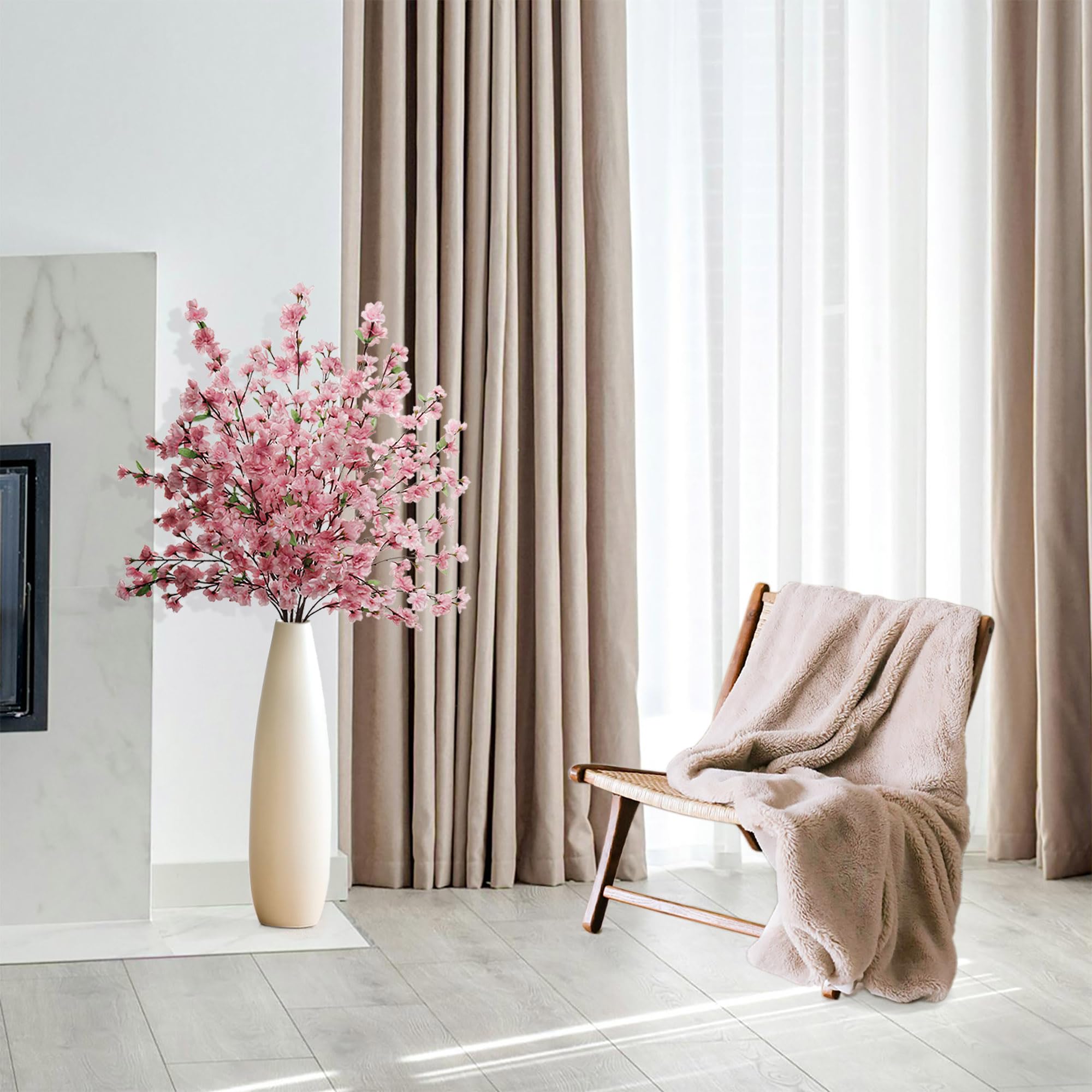 Amazon｜Floral Home 36インチ ピンク桜 4本の枝｜造花 オンライン通販