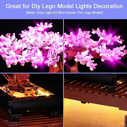 Kit de luces LED mejorado compatible con Lego Icons, juego de construcción de árbol bonsái, decoración de luces compatible con Lego 10281 (modelo no