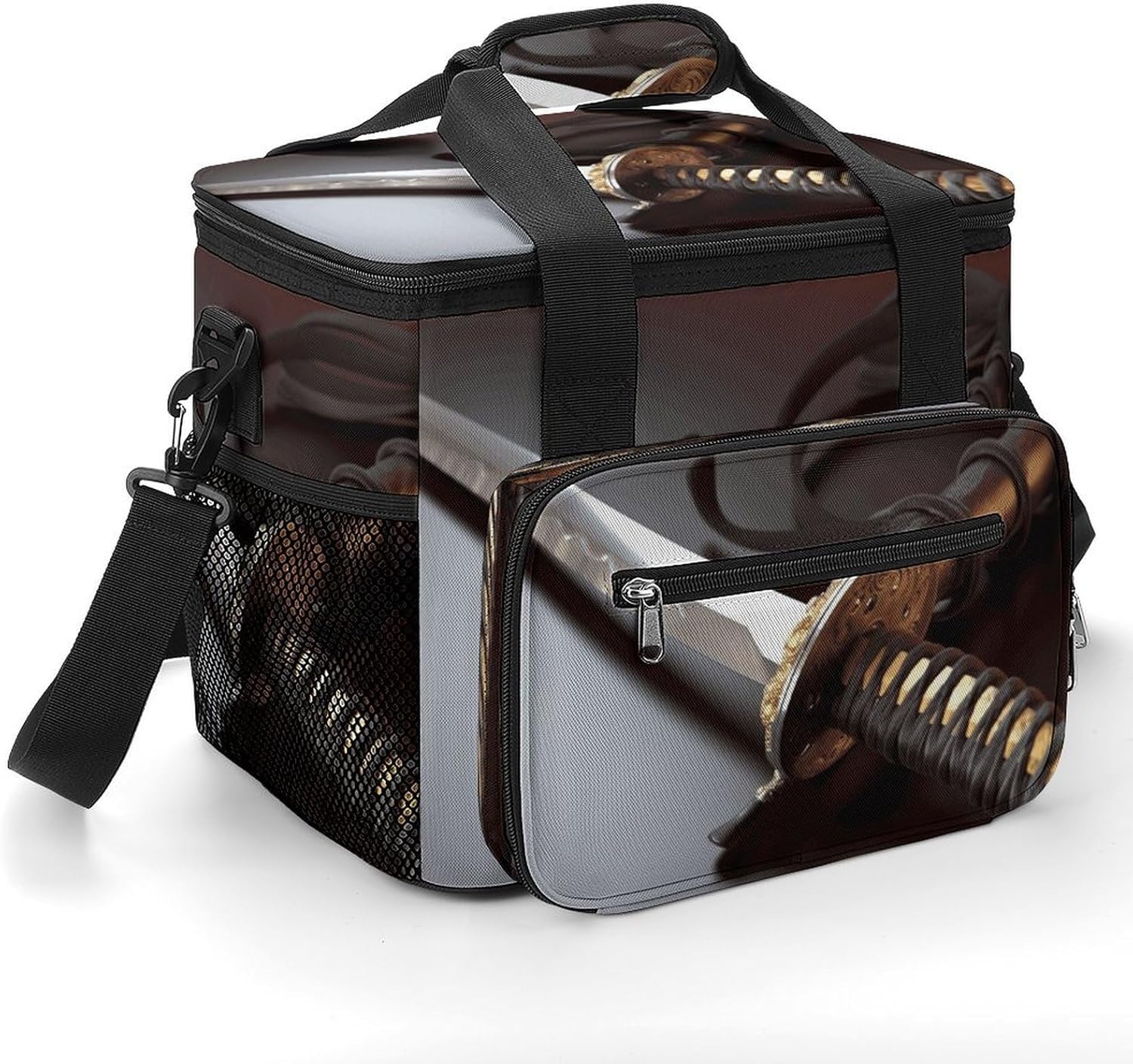 Japan Samurai Sword Cooler Bags Portable Soft Cooler Bag Lightweight Ice Chest Insulated Lunch Bags Camping Cooler Bag Cooler Lunch Tote Coolers for Picnic Travel Beach