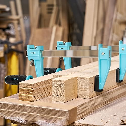 Miniatura 7 de SHALL 6-Inch & 12-Inch Steel Bar Clamps Set, 4-pack Medium-Duty Quick-Release F Clamps, 600 Lbs Load Limit for Woodworking, Metal working, DIY and