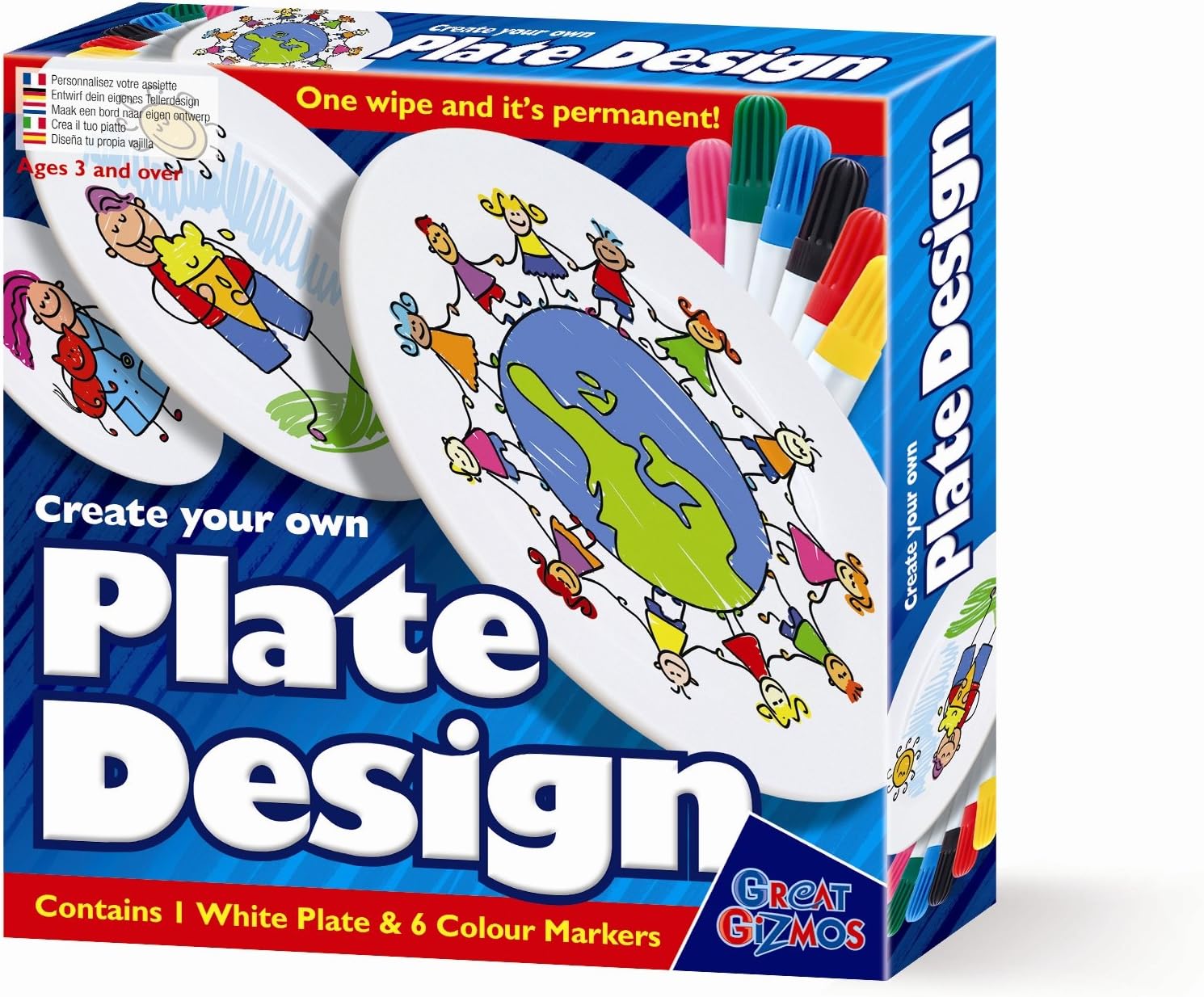 Create Your Own Plate Design - Markers - Girls Boys Kids Children - Arts & Crafts Activity Set Birthday Present Gift Fun Toys & Games Idea Age 3+