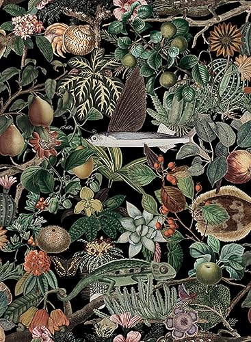 RANRAN Papel tapiz vintage con diseño floral para despegar y pegar, vinilo autoadhesivo para muebles de dormitorio, papel removible, decoración de