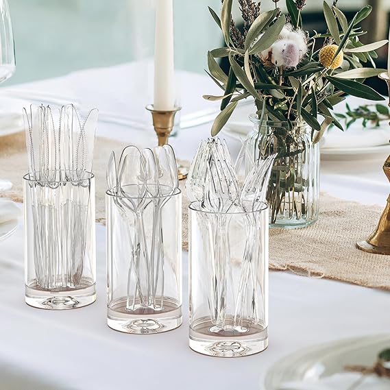 Dealusy 100 Count Clear Plastic Spoons يمكن التخلص منها ، خالية من BPA ، مقاومة للحرارة ، ملاعق صلبة ومتينة يمكن التخلص منها السائبة الثقيلة ، ملاعق بلاستيكية يمكن التخلص منها لإمدادات الحفلات