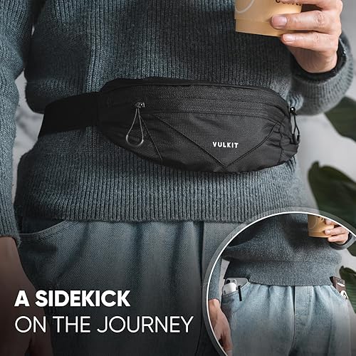 Miniatura 7 de VULKIT Riñonera ligera e informal para mujeres y hombres, bolsa para cinturón al aire libre para liberar tus manos, bolsa de cintura impermeable de