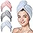Hicober Microfiber Hair Towel Wrap, Fast Drying Hair Towels for Women, Soft Lightweight Quick Dry Turban for Curly & Long Hair-3 Pack(Blue/Grey/Pink)