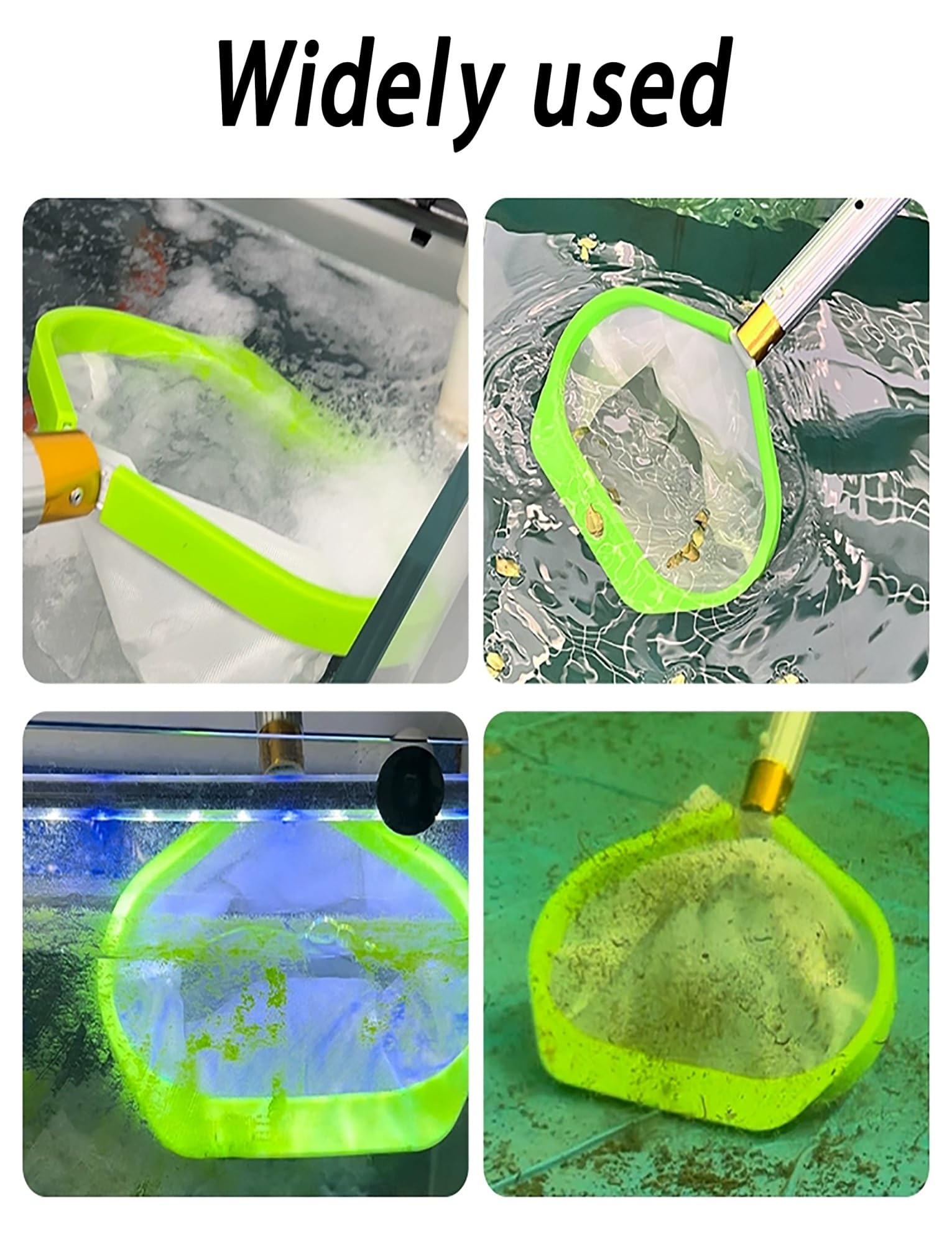 Épuisette à Mailles avec Manche Extensible en Aluminium - Outil Efficace pour éliminer Les débris dans Les piscines enterrées/Hors Sol, pour Le Nettoyage des piscines (300 cm/118 po)