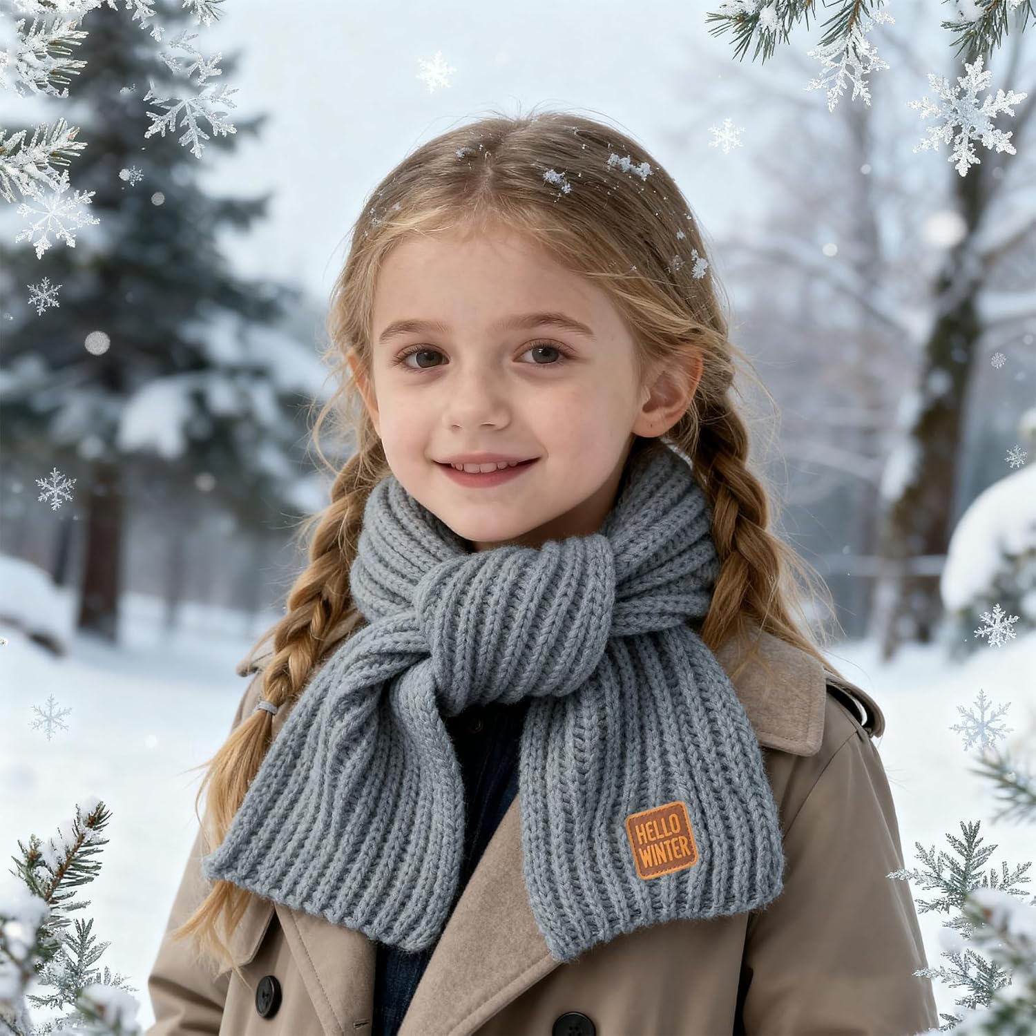 Kids Scarf Winter Neck Warmer Toddler Neck Scarf Girls Thick Scarves Boys Warm Neck Warp 2-12 Years - Image 6