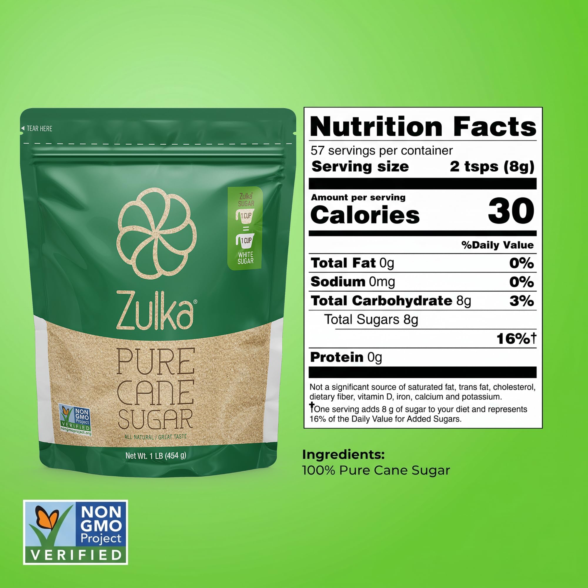 Amazon.com: Zulka Azucar Morena Pure Cane Sugar 1lb : Grocery
