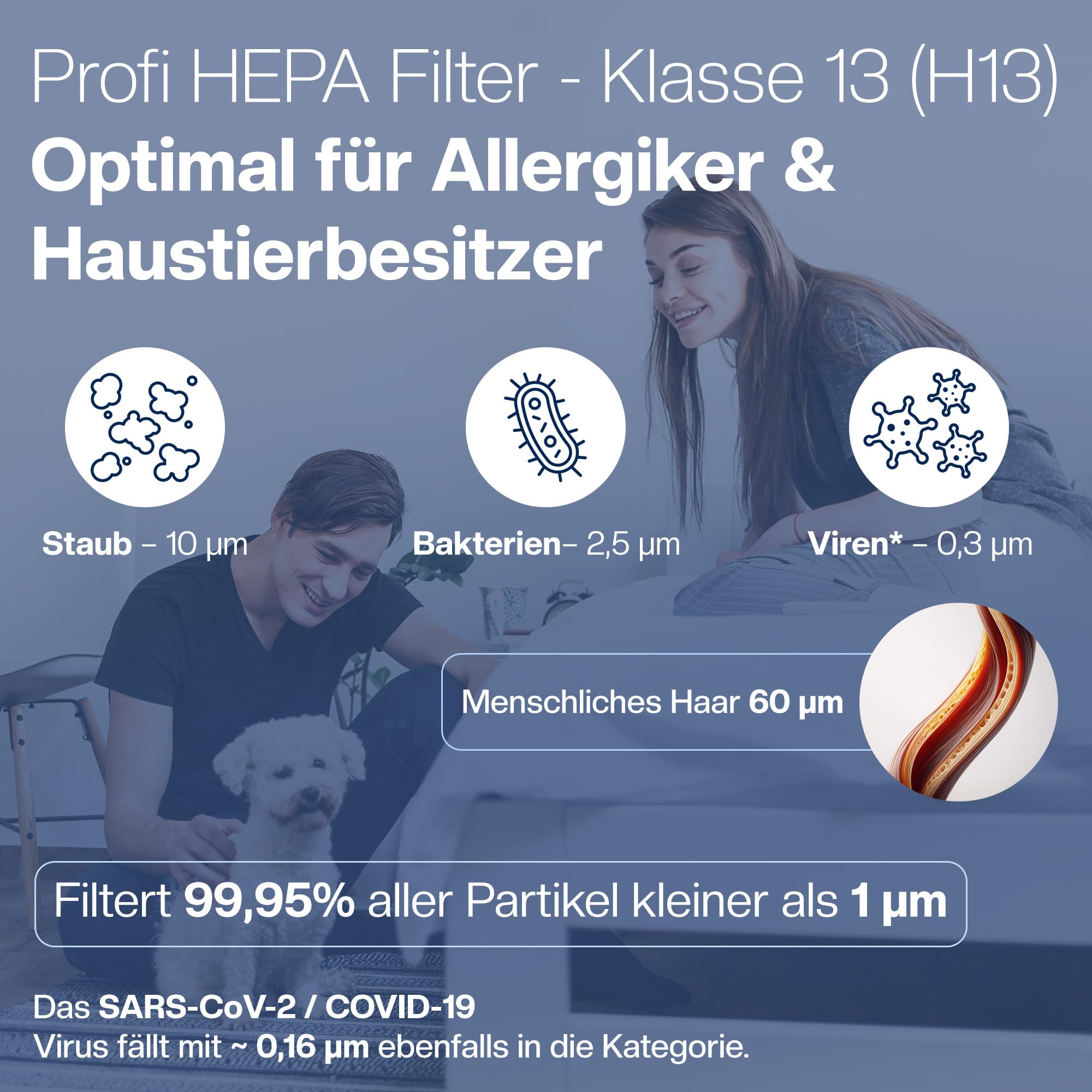 [NEU] 2er Filter-Set für Philips Luftreiniger [AC2882, AC2887, AC2889 & AC3829] – 1 HEPA-Filter und 1 Aktivkohlefilter [Ersetzt FY2422 & FY2420]