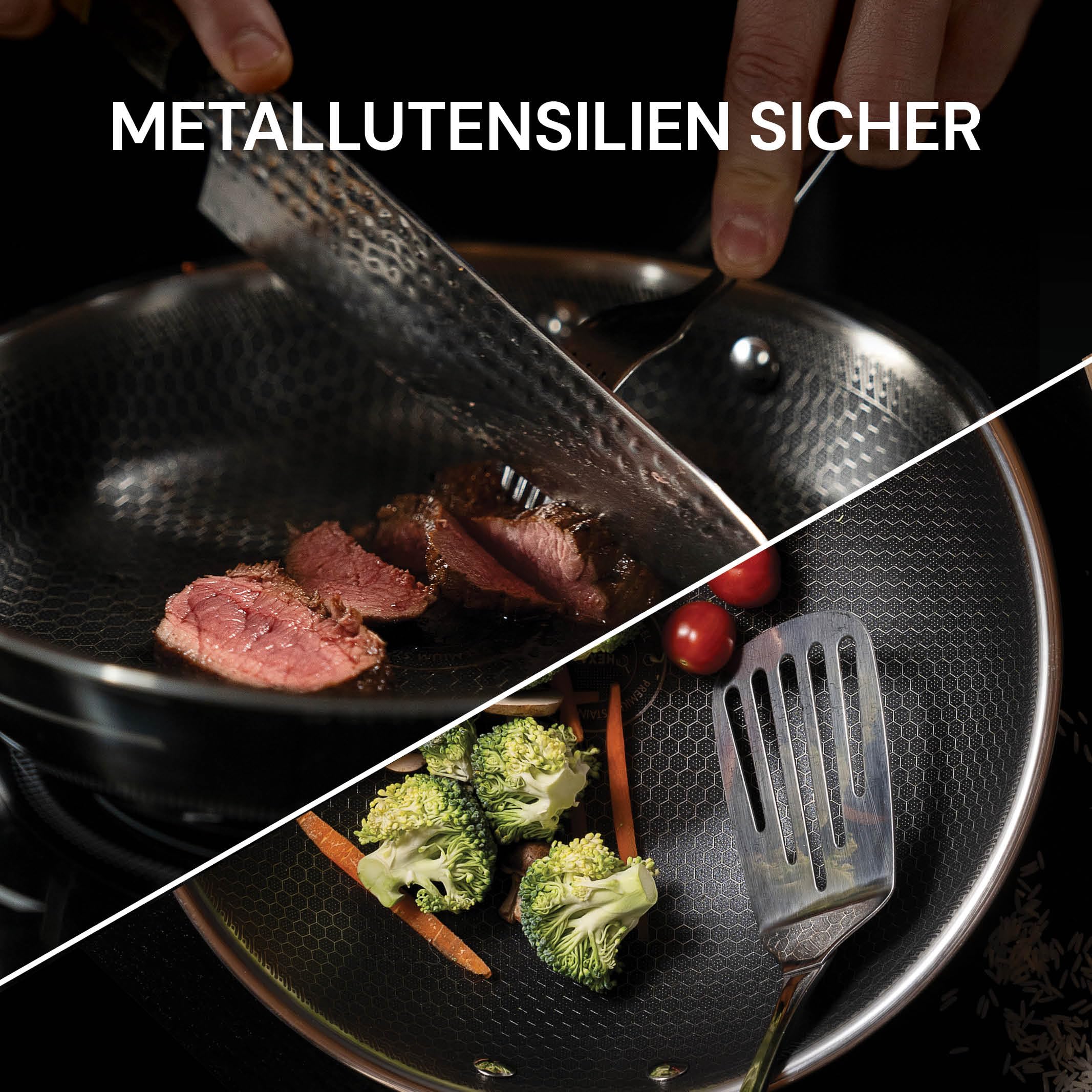 Sauteuse Inox Rosmarino HexaPro 3.0 Set De Casseroles Et Pou00eales Avec Couvercles - 8 Batterie Cuisine Inox