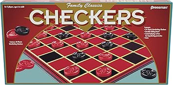 Family Classics Checkers -- With Folding Board and Interlocking Checkers by Pressman