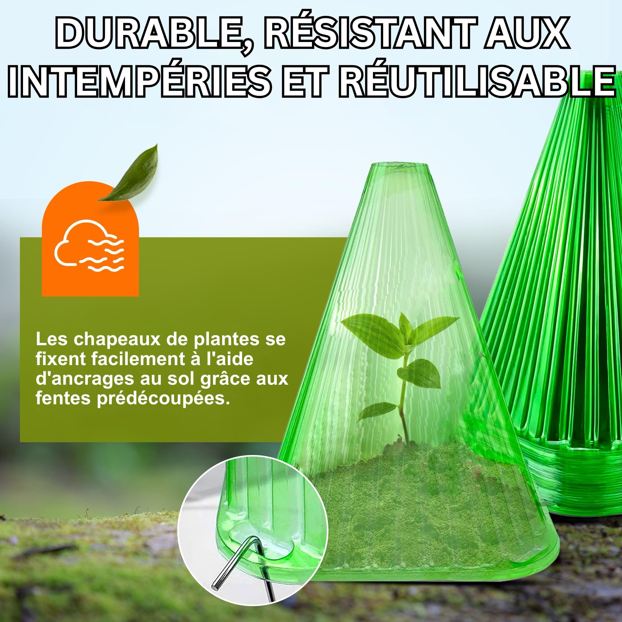 KRONLY Lot de 20 Chapeaux pour Plantes - Protection Contre Le Gel - Protection Contre Les intempéries - Protection des Plantes