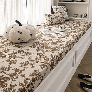 Custom Window Seat Cushion Vintage Chinoiserie Floral Chenille High Dens...