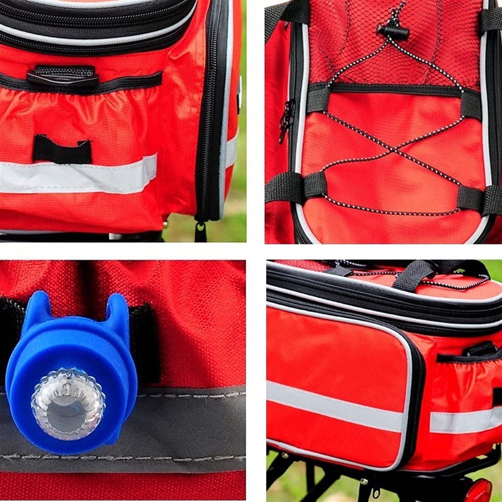 torba rowerowa, Bagażnik rowerowy górski, tylna torba rowerowa, półka, górska, na siedzenie, sportowa(Red)