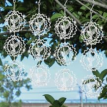 Stainless Reflective Wind Spinners Outdoor Decor,Sparkly Wind Spinner Bird Scare Devices Deterrent to Scare Bird Away,3D Mirror Bird Reflectors to Keep Sawallows Sparrow Away Garden Porch Pool Windows