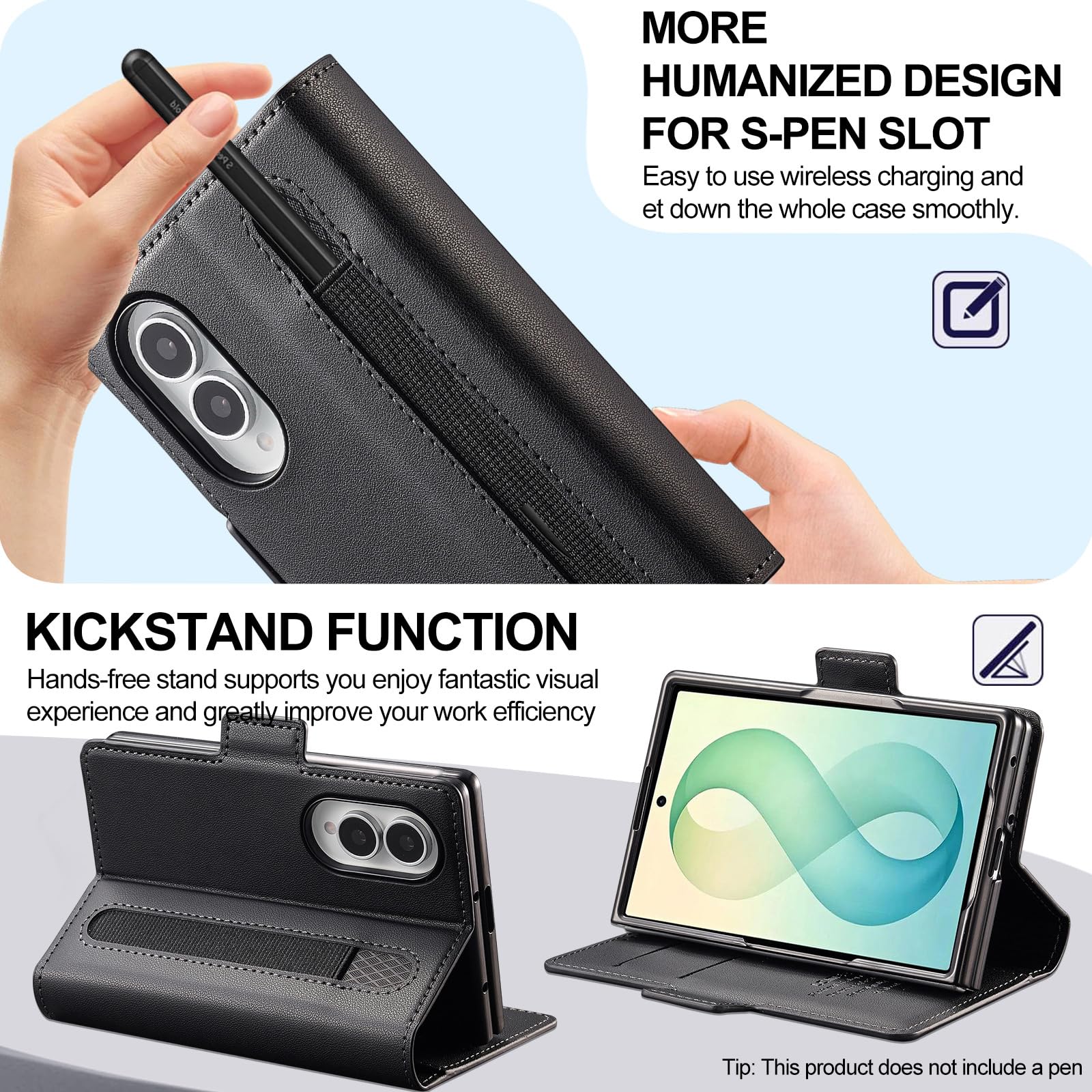 Portfel etui do Samsung Galaxy Z Fold 8, skóra vintage z klapką