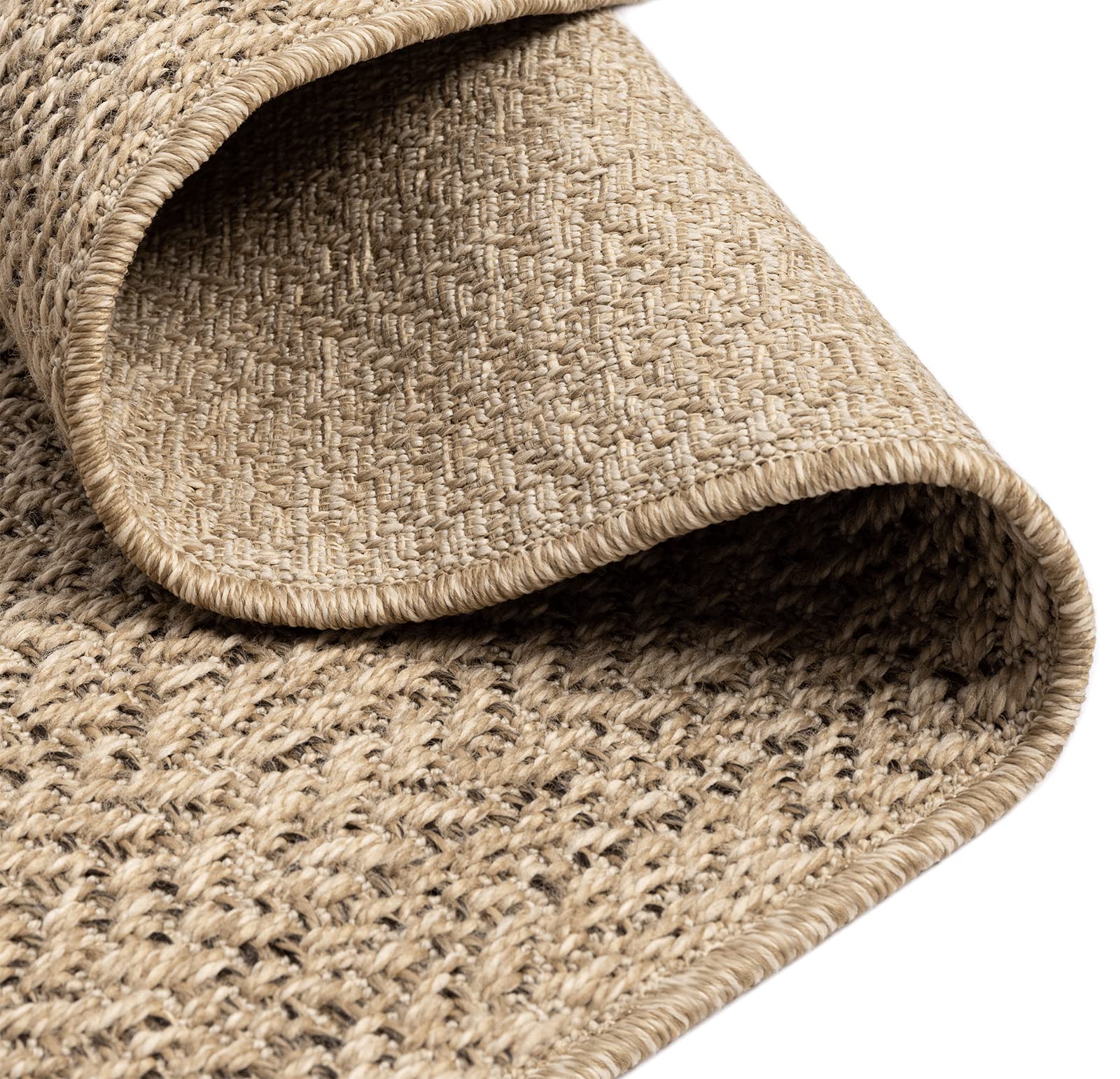 Mias Teppiche Soil – ca. 140 x 200 cm oval Outdoor Teppich wetterfest Jute-Look Balkon Terrasse