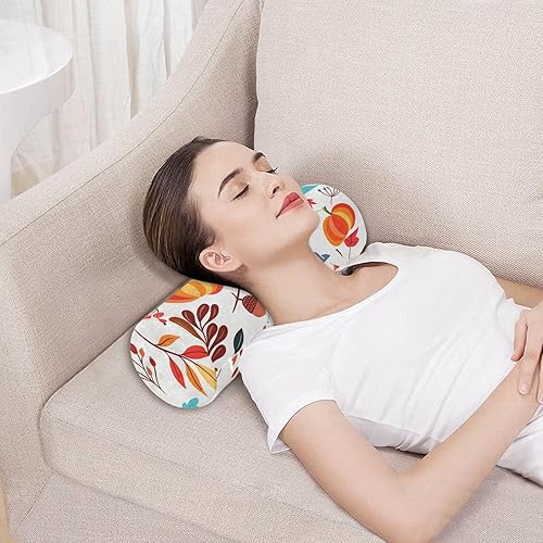 Miniatura 5 de Autumn Pumpkins Fall Leaves Bolster Pillow Yoga Neck Roll Pillow with Cover Sofa Round Pillows Cylinder Pillow Cover Pillow for Knee Support