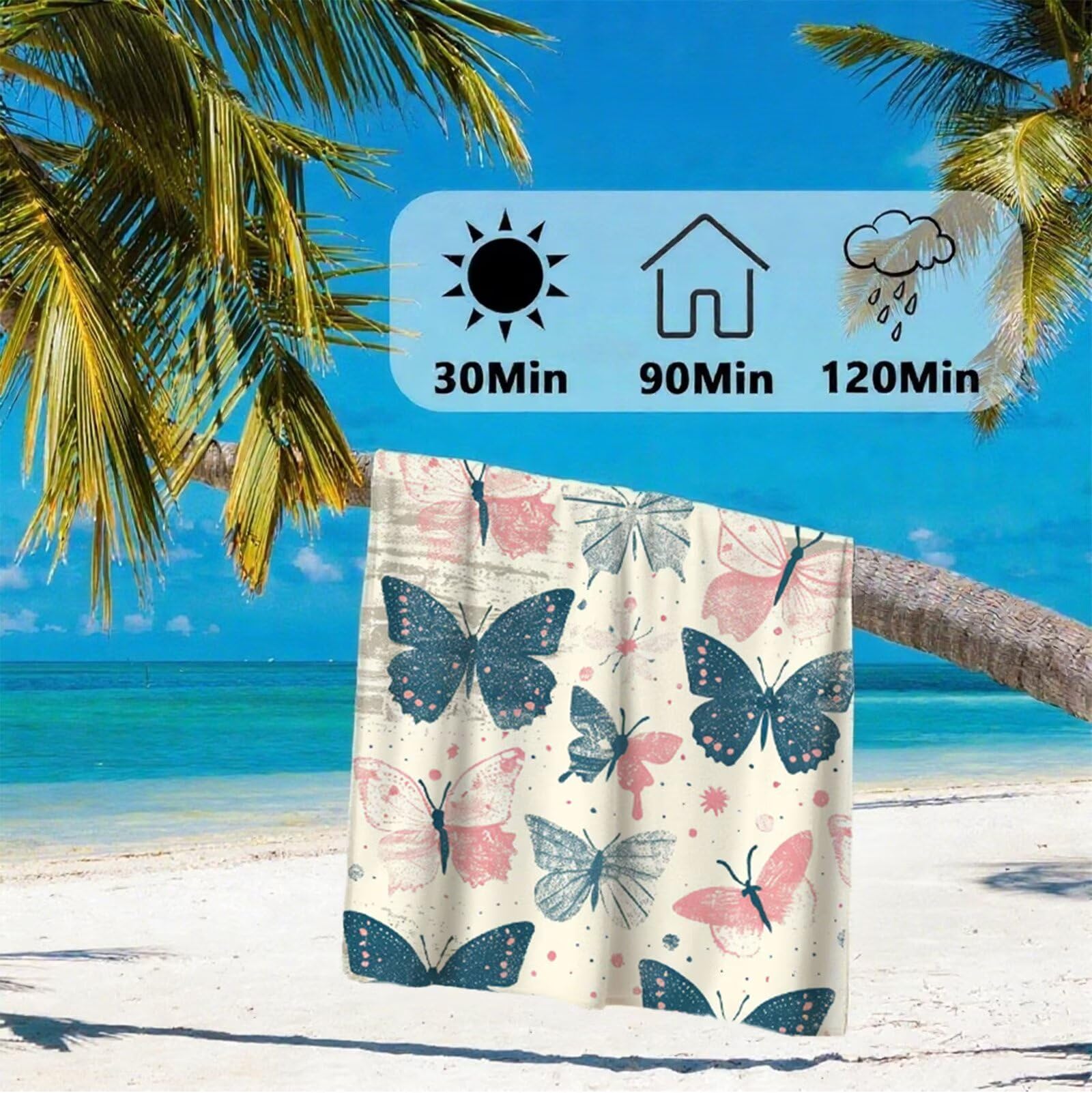 Telo Mare Grande 220x100 cm Asciugamano Palestra Asciugatura Rapida, Telo Mare Microfibra Anti-Sabbia, Morbido & Assorbente, Compatto & Leggero, per Viaggi, Piscina, Sport, Palestra, Campeggio Y2-395