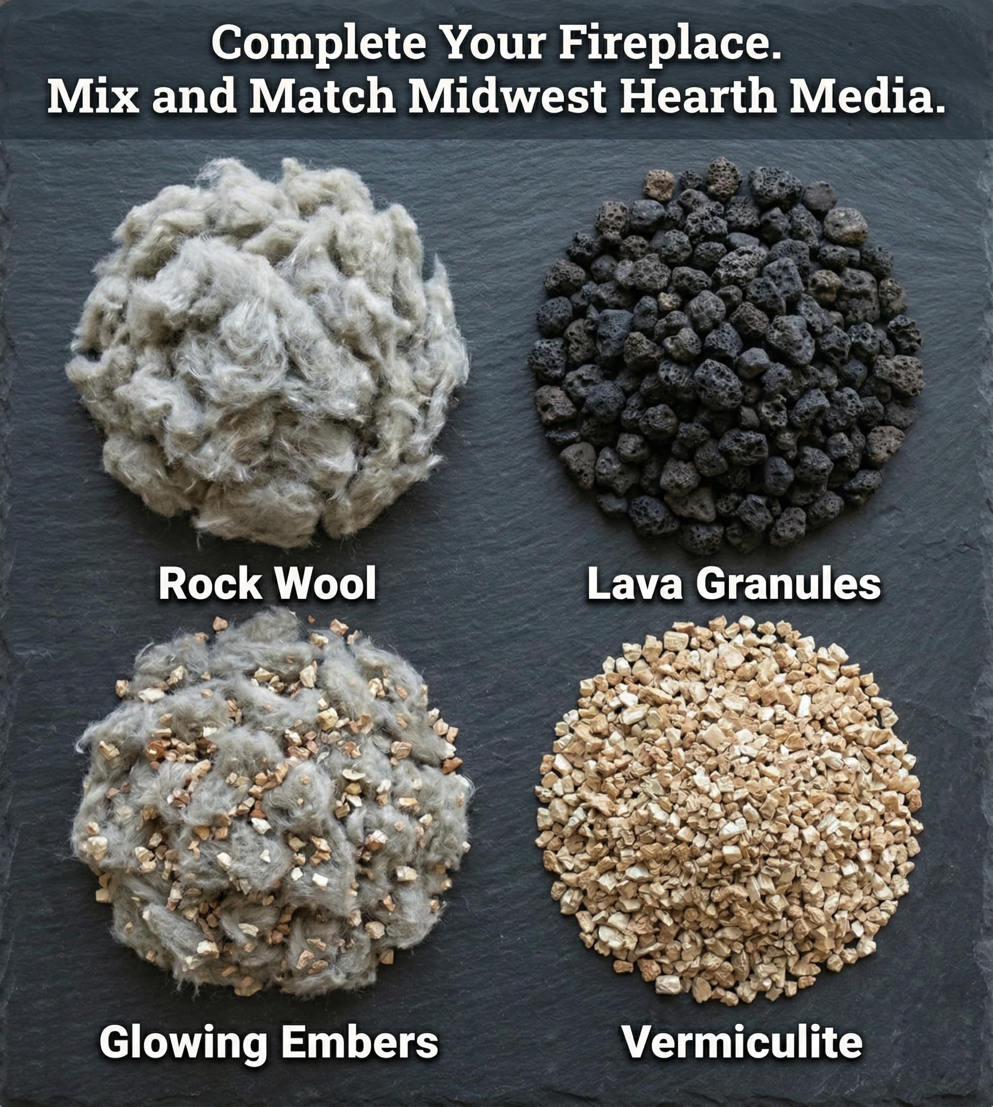 Midwest Hearth - Lana de Roca para hornillo de Gas, 170 g, Bolsa