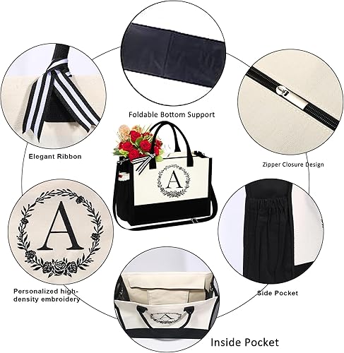 Miniatura 3 de Regalos para mujeres, regalo para el día de la madre, regalo de agradecimiento para profesores, regalo de graduación, bolsa de mano inicial para