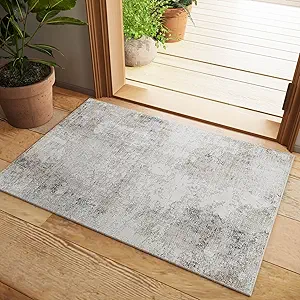 Washable Small Entryway Area Rugs: 2'x3' Abstract Rug Non Slip Door Mat Indoor Entrance Stain Resistance Low Pile Throw Rugs for Inside Front Door Floor Bedroom Bedside Kitchen Nursery Kids Room Entry