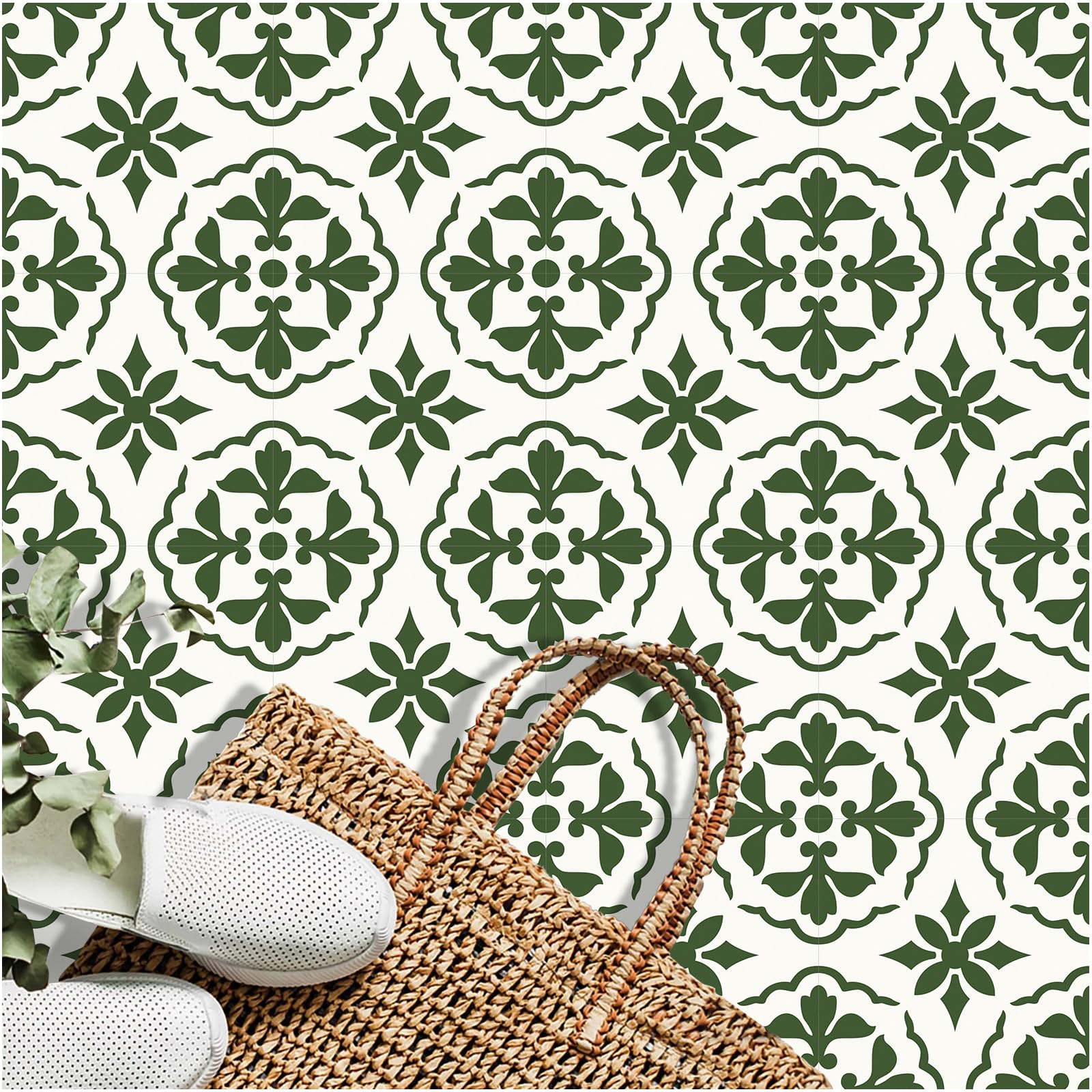 MORCART 7.87" x 7.87" Peel and Stick Floor Tile, 20 PCS Self-Adhesive DIY Vinyl Flooring, Removable and Waterproof Tile Sticker for Bathroom, Kitchen,