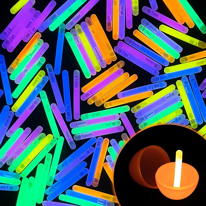 POPGIFTU迷你荧光棒6色装，适用于复活节、派对和课堂装饰