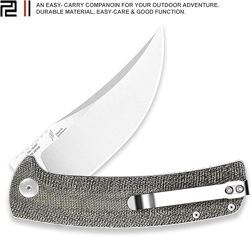 Miniatura 5 de ARTISANCUTLERY Cuchillo plegable Arroyo ATZ-1845 AR-RPM9 de acero en polvo Balde Micarta Tactical Handle Pocket Cuchillo plegable EDC OD Verde