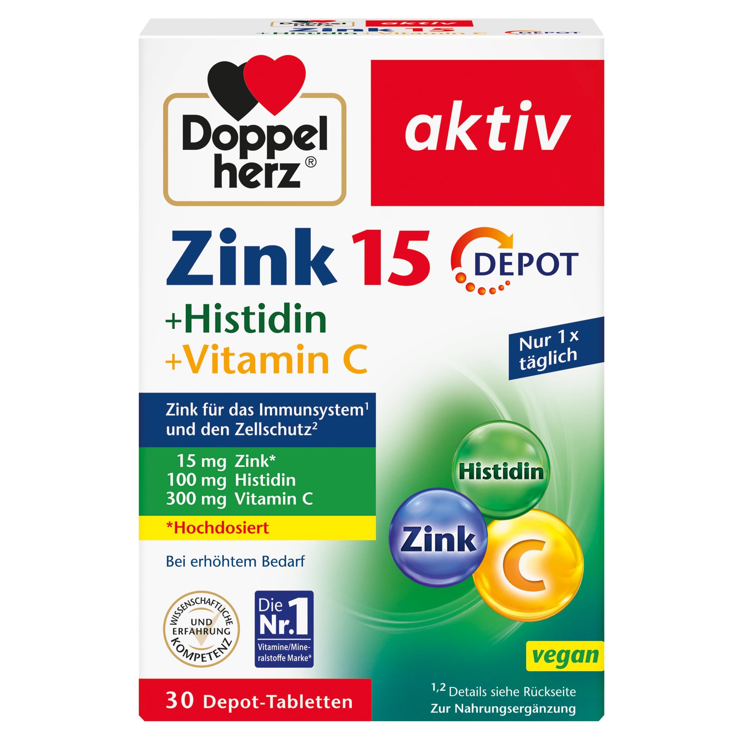 Doppelherz Zink 15 + histidine + vitamine C - 15 mg