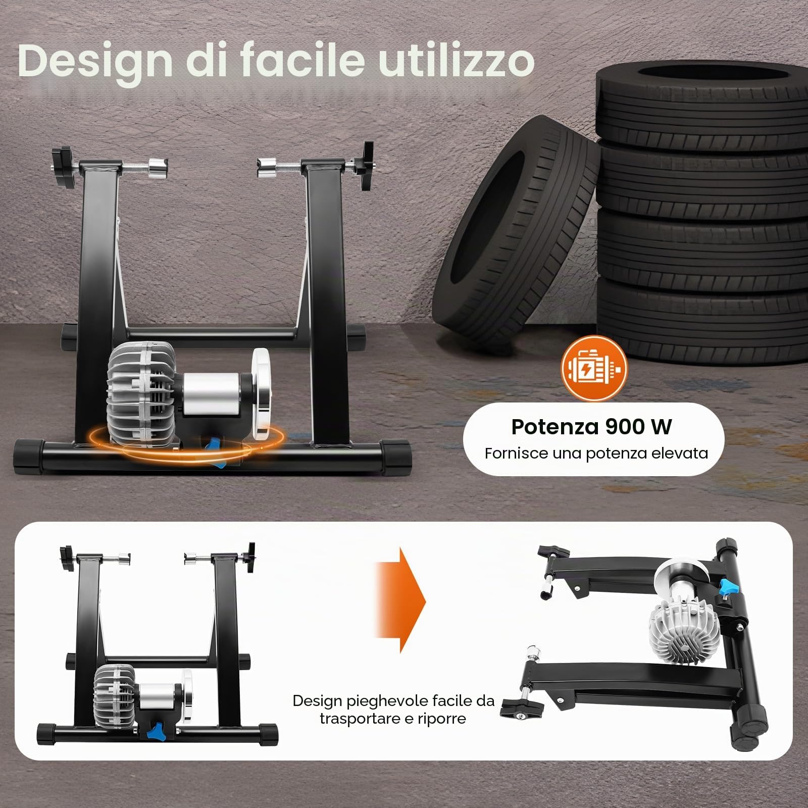 Supporto per cyclette, per bici da 26 – 29 pollici e bici da 700 C, 55 x 48 x 40 cm