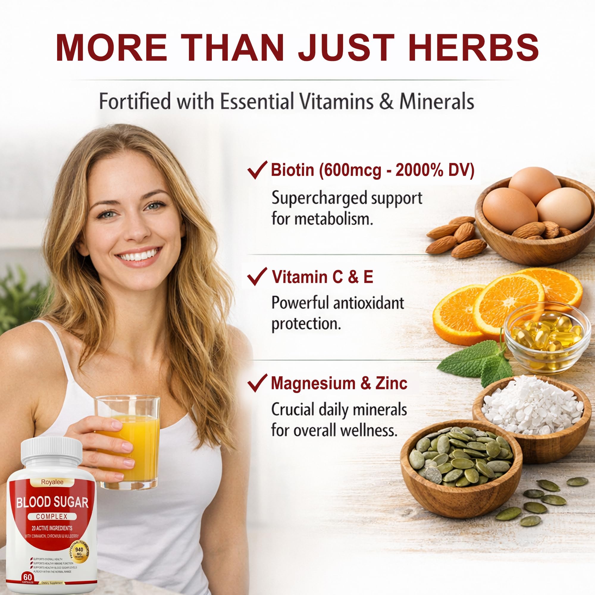 Blood Sugar Complex Supplement Helps Maintain Healthy Blood Sugar Levels Herbal Blend with Bitter Melon, Mulberry Leaf, Cinnamon Bark, Chromium & Alpha Lipoic Acid – Non-GMO – 60 Capsules — Amazon image 5