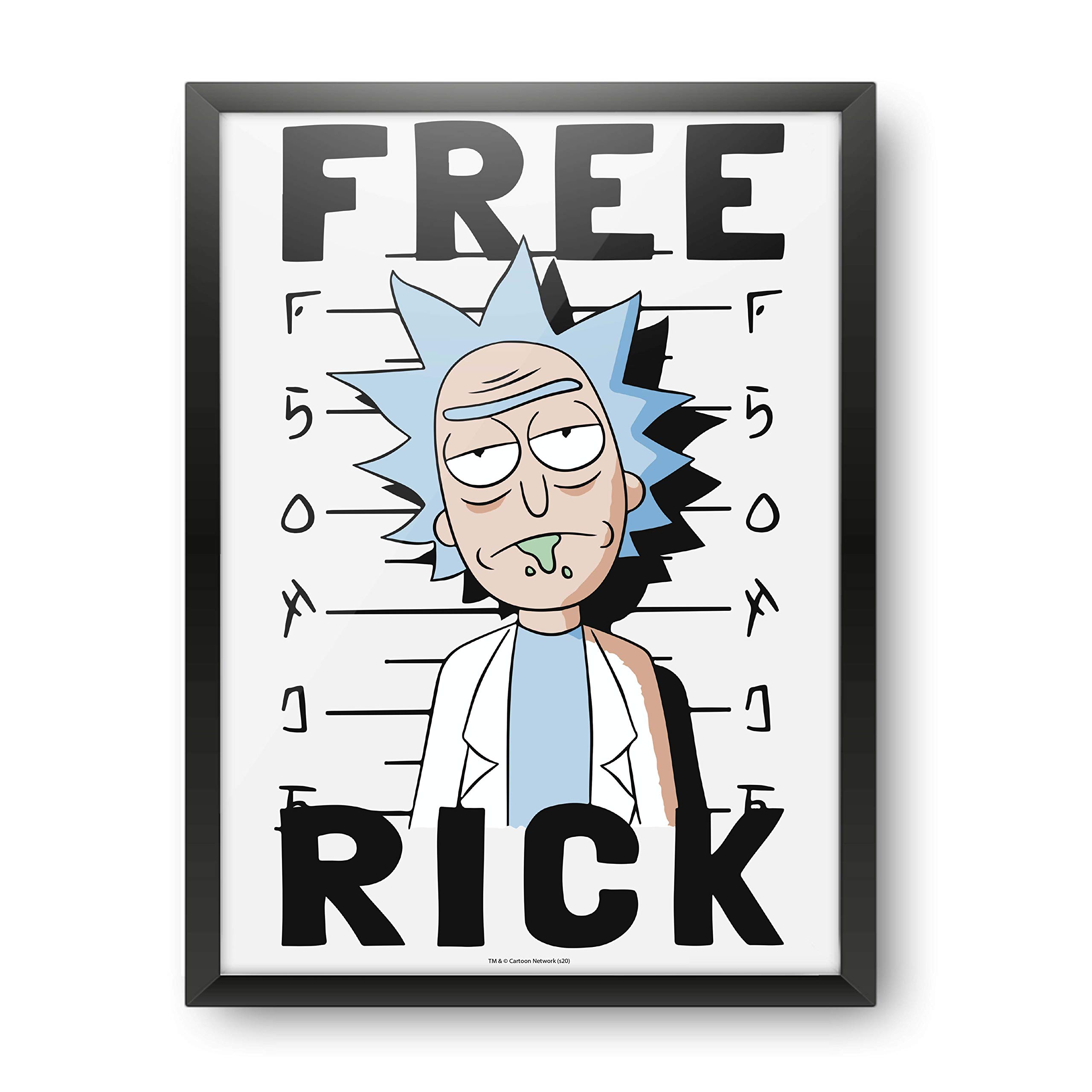 MCSID RAZZ Rick & Morty Wall Poster for Home, Office (A4, with Frame, Multicolor, 12 x 9)