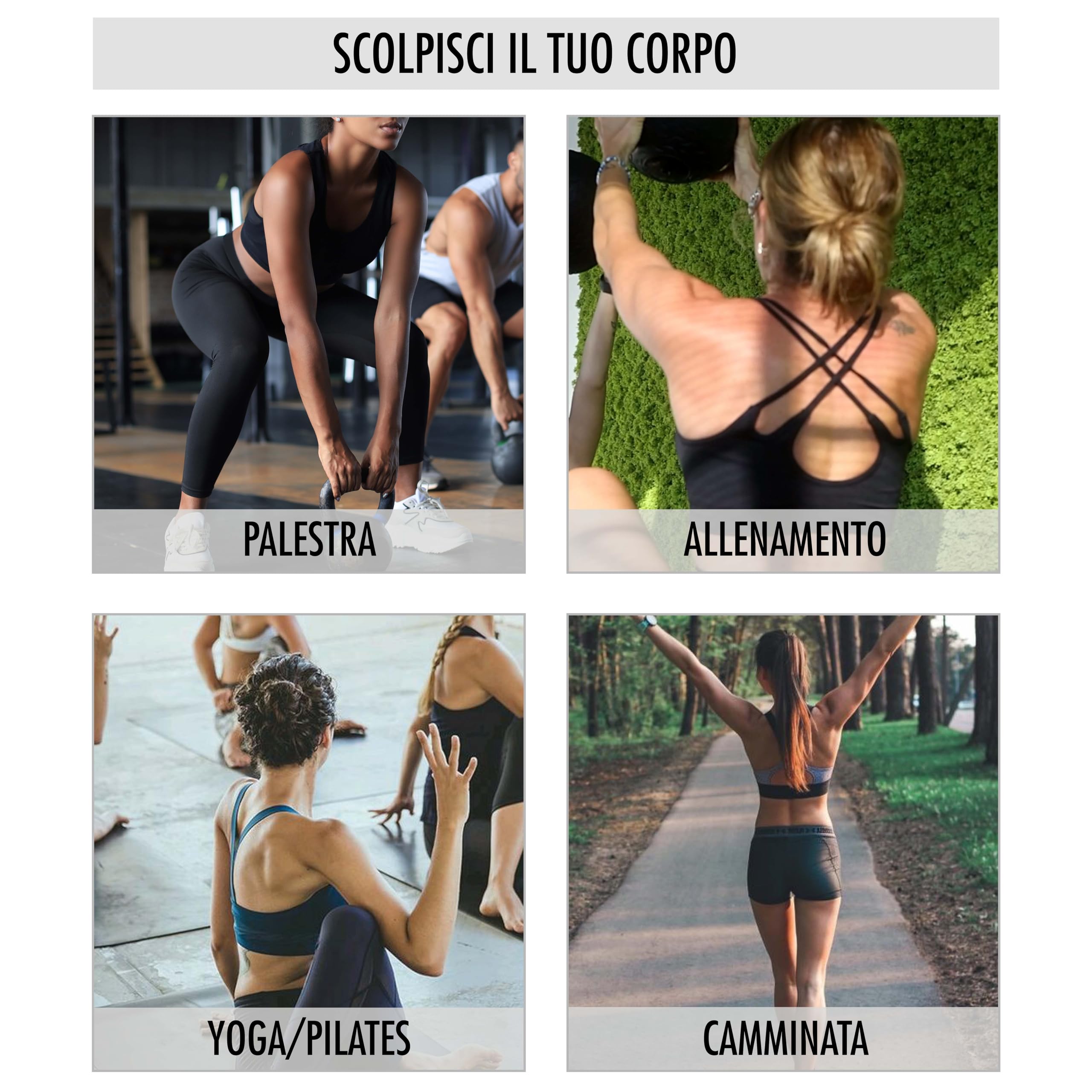 Risalti Biustonosz sportowy damski z krzyżem - Biustonosz sportowy z mikrofibry, bezszwowy damski top fitness, biustonosz bez fiszbin, biustonosz typu Brassier, wyprodukowano we Włoszech