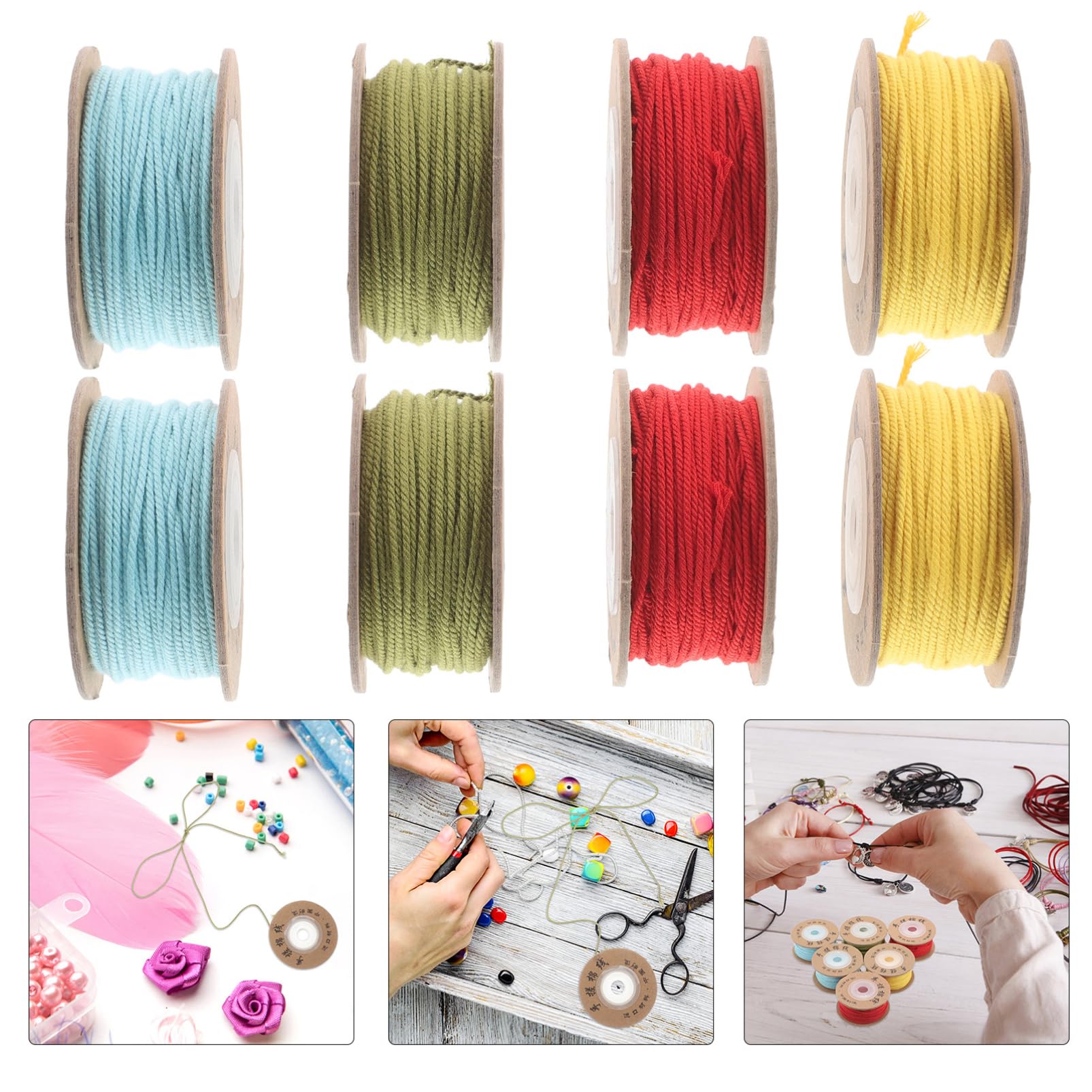 12piezas Hilo Rojo Para Cuentas y Abalorios Cordón De Algodón Para Manual y Joyería
