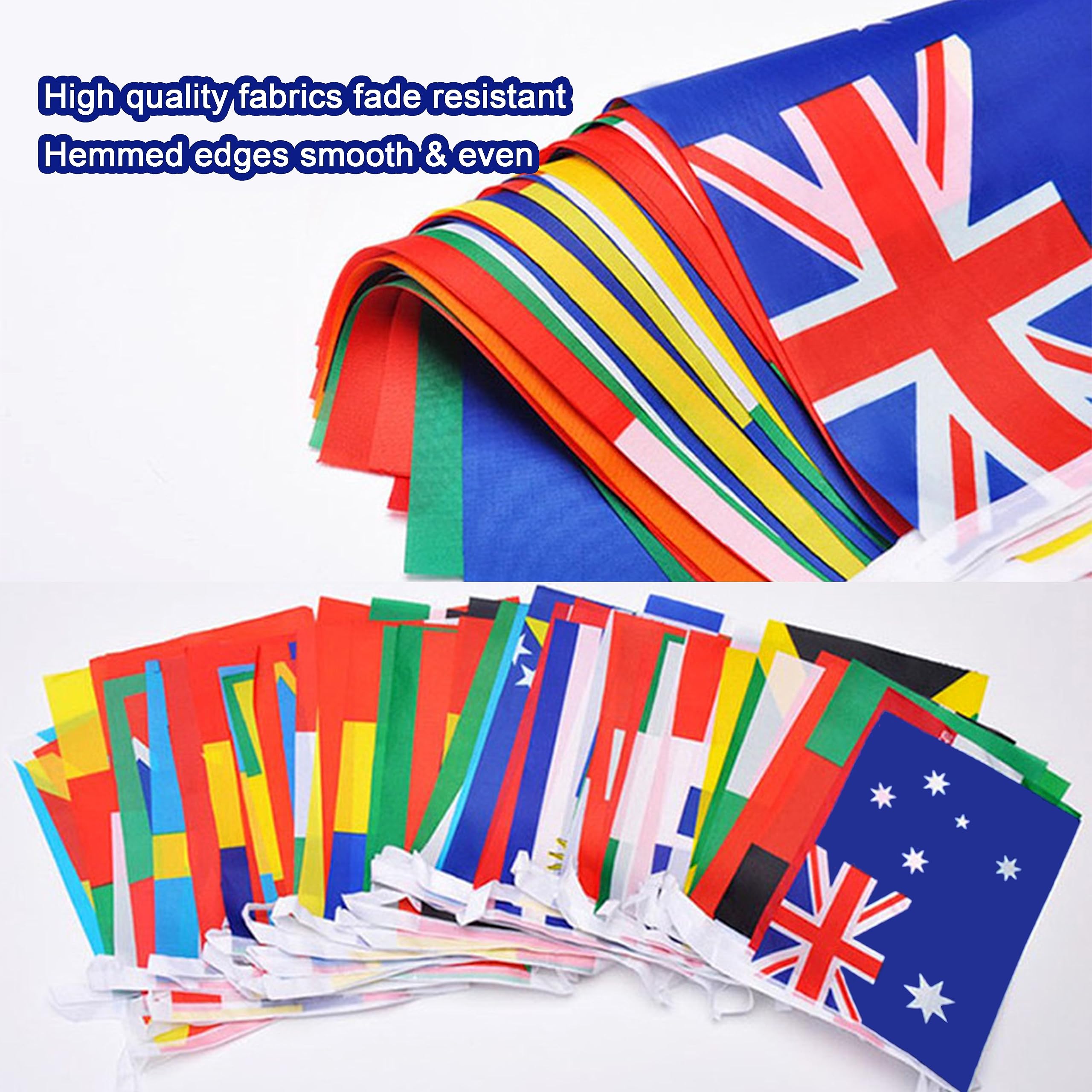 LUSEOAN 224 Different Countries International String Flags Banner of the World Small Mini Bunting Banners for Grand Opening,Bar,School Office,Sports Events,International Festival Decorations,All Countries Flags,220 Feet - Image 3