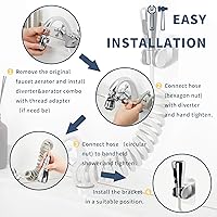 Vista 6 de CECEFIN Accesorio de manguera rociadora para fregadero de cocina para grifo, repuesto de cabezal de grifo de cocina con manguera de retroceso de 79