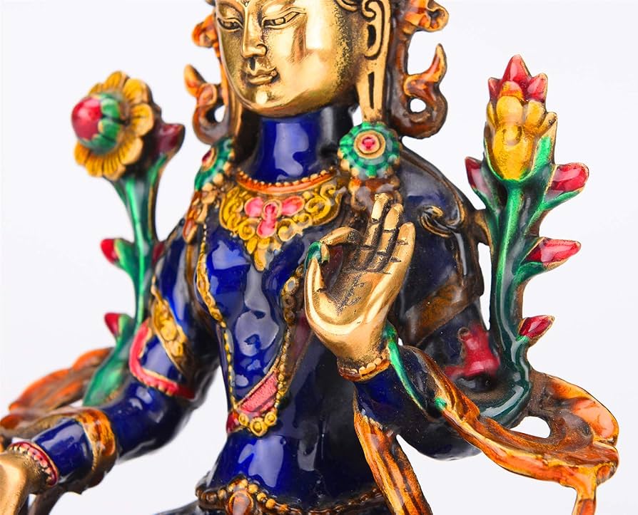 オールドチベット仏教 木彫り木製ターラ仏板『千手観音立像』 彩絵 仏教古美術 オールドチベット仏教 木彫り木製ターラ仏板『千手観音立像