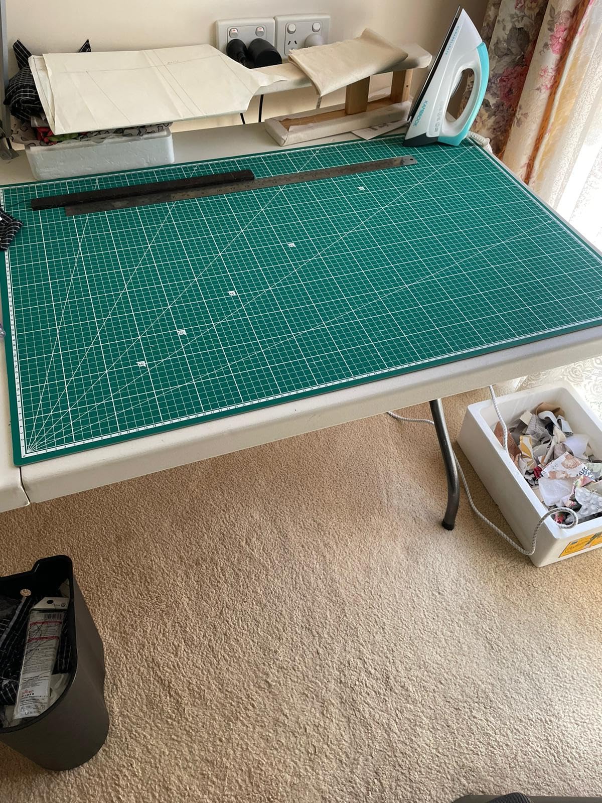 JKCrafts Self Healing Cutting Mat A1 with Normal PVC Craft Mat Sewing Cutting Board