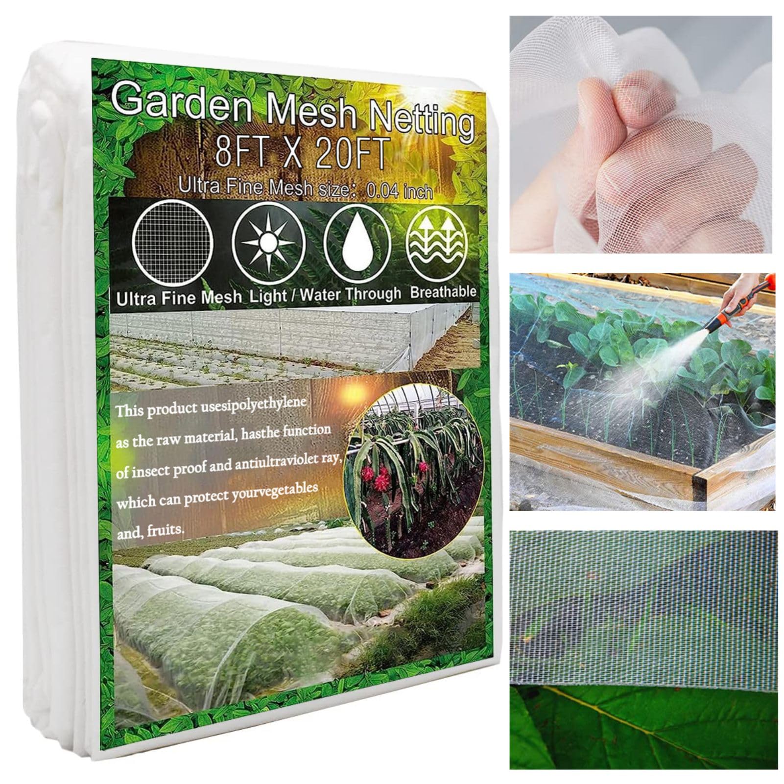 Garden Netting, Plant Covers 8.2x19.6Ft Net Ultra Fine Mesh Protection