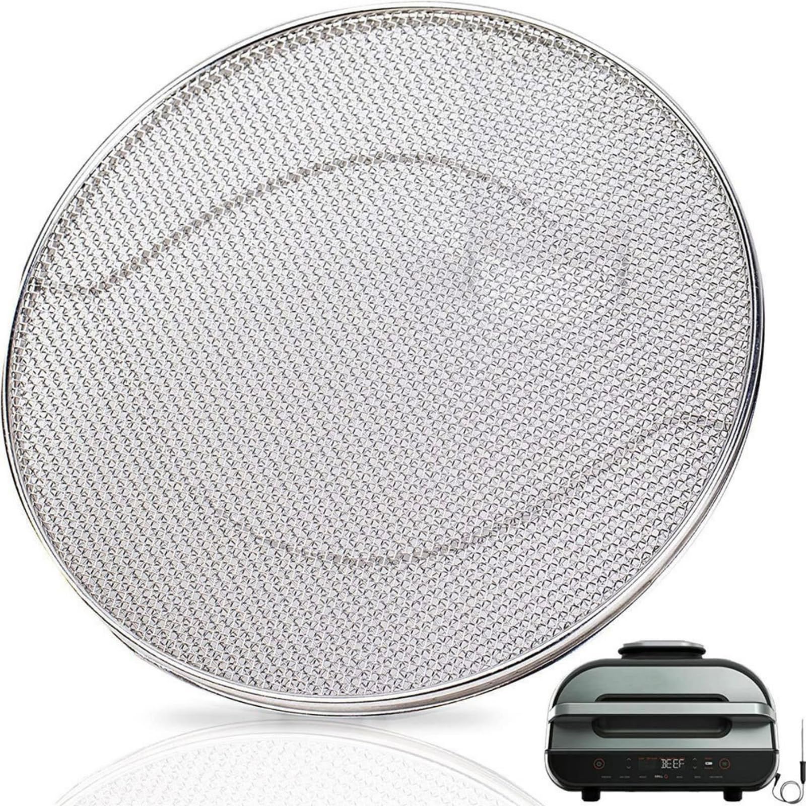 Stainless Steel Splatter Shield Oil Splatter Screen for Ninja Foodi FG551Reusable Air Fryer Accessories Indoor Grill Accessories Fine Mesh Splatter Screen