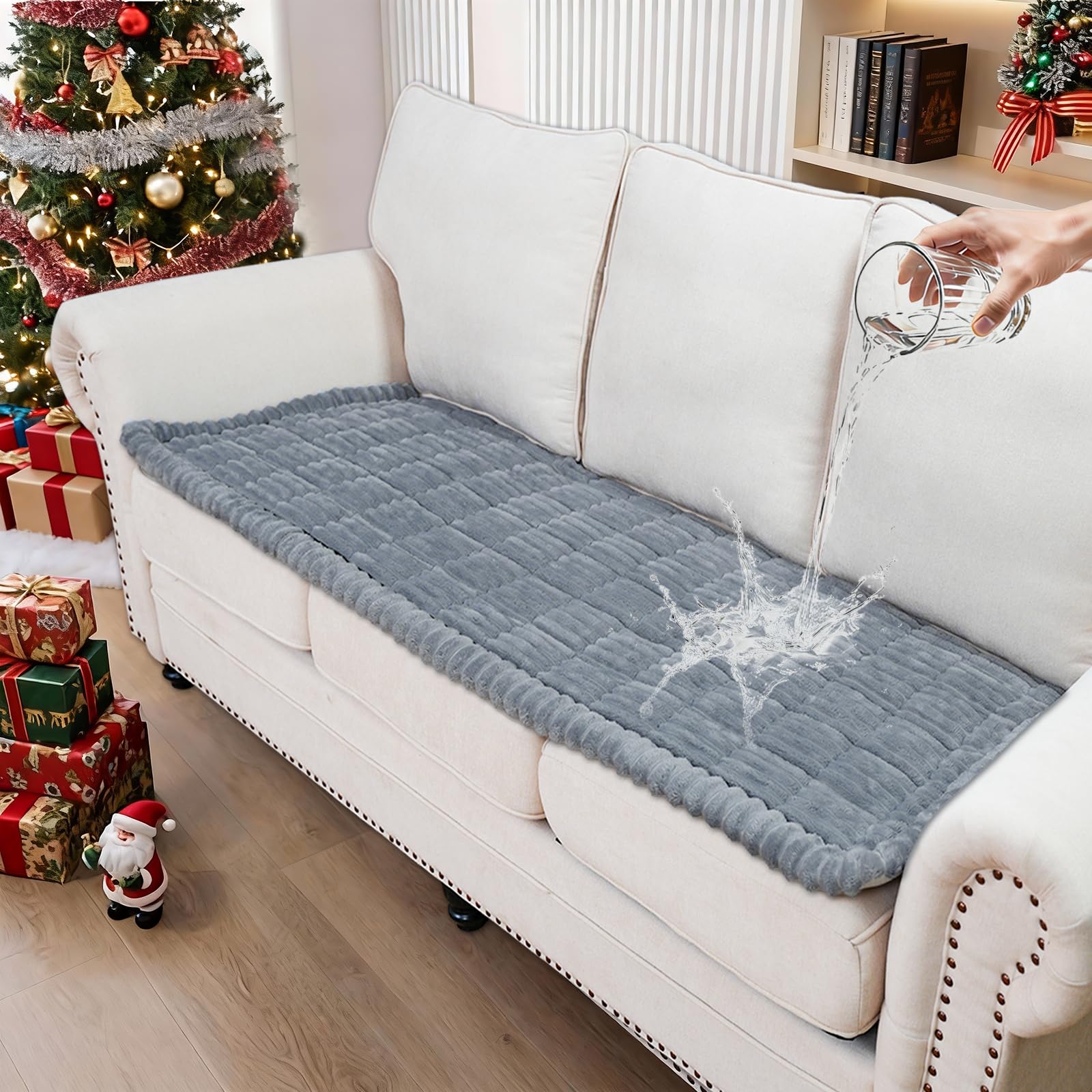 Waterproof Couch Cover for Dogs Washable,Non Slip Fuzzy Durable Couch Covers for 3 Cushion Sofa Pet Friendly Sofa Cover Dog Thick Soft Slipcovers