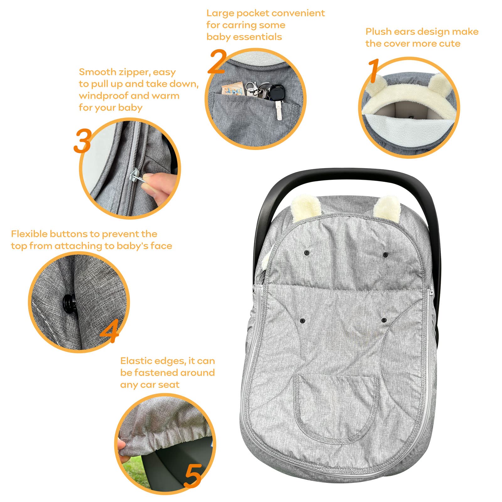 Baby Car Seat Cover,Sunproof Car Seat Canopy For Babies